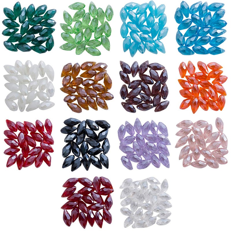 LONGWIN Lot 280pcs Teardrop Crystal Beads 6x12mm Briolette Glass Beads Jewelry Making Supplie for DIY Projects, Bracelets, Necklaces, Earrings - Image 2